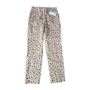 NWT Purotatto Leopard Print Ankle Straight Legs Pants Size IT 44 /US 10 Italy